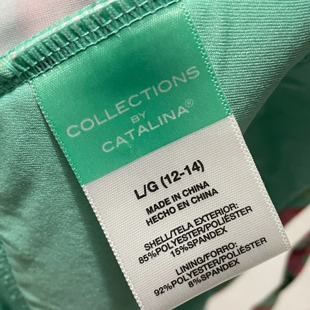 Catalina Floral Tankini Halter Swim Top Sz 12/14